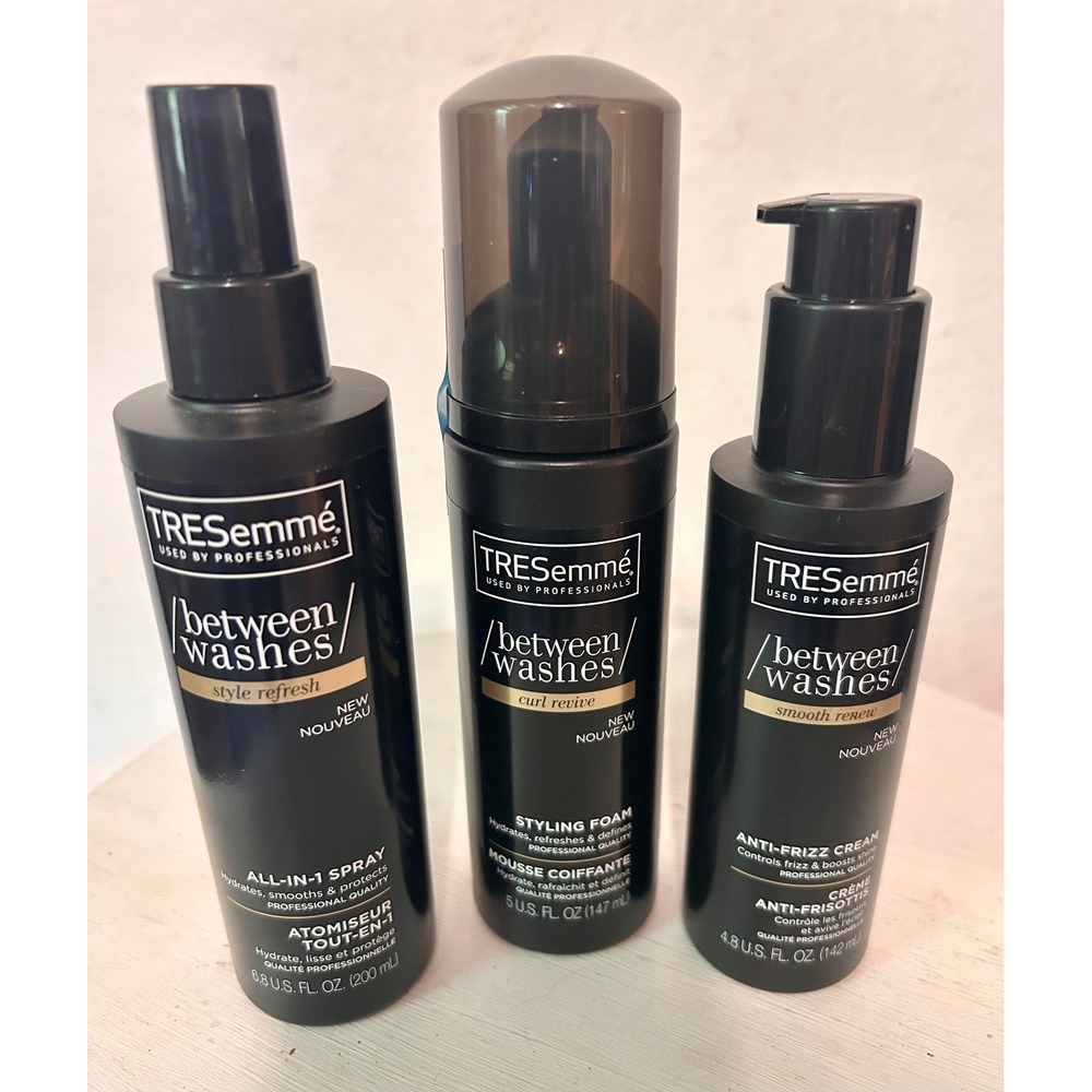 TRESemme Between Washes Hair Care Set Spray Foam Anti-Frizz Cream 3pc Bundle